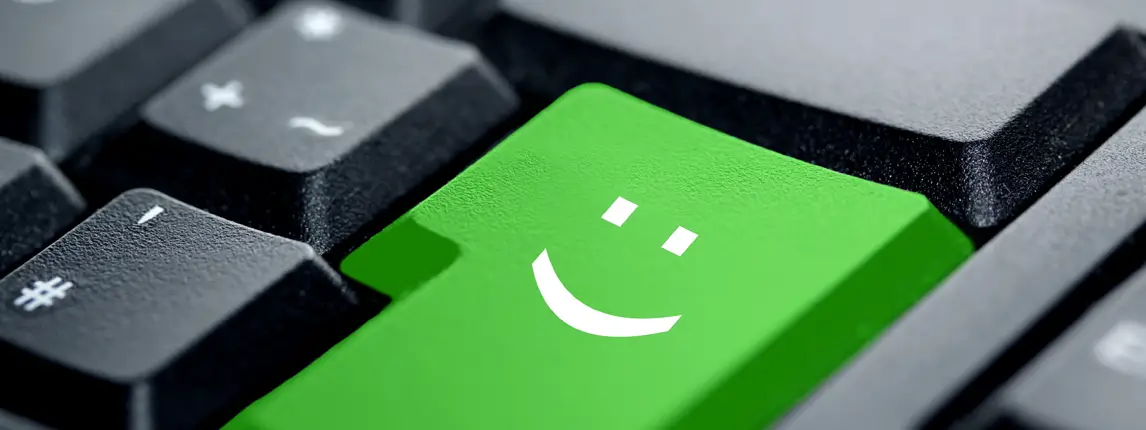 Green smiley face keyboard key.